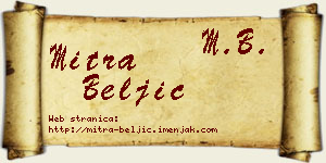 Mitra Beljić vizit kartica